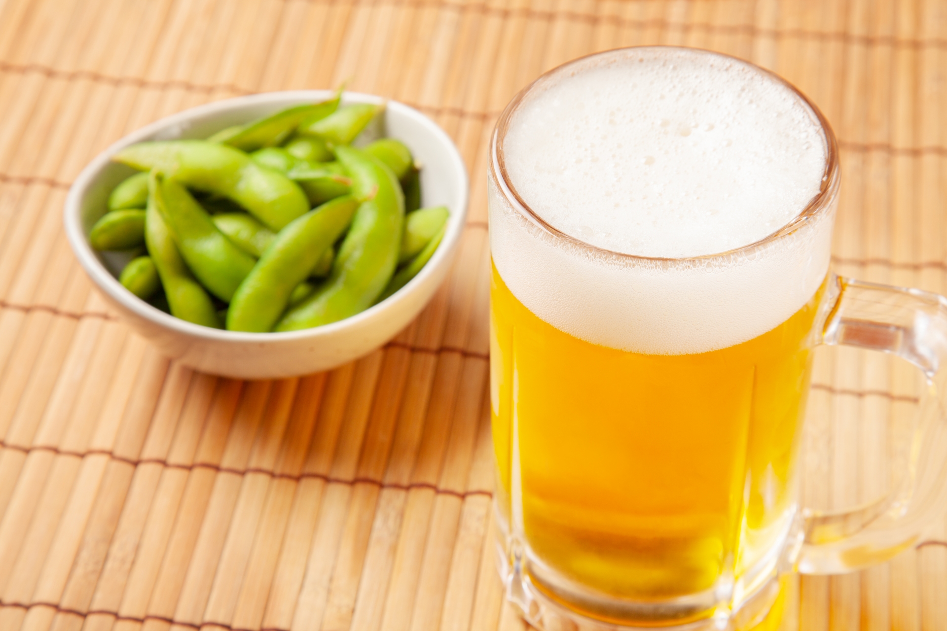 やっぱビールには枝豆！